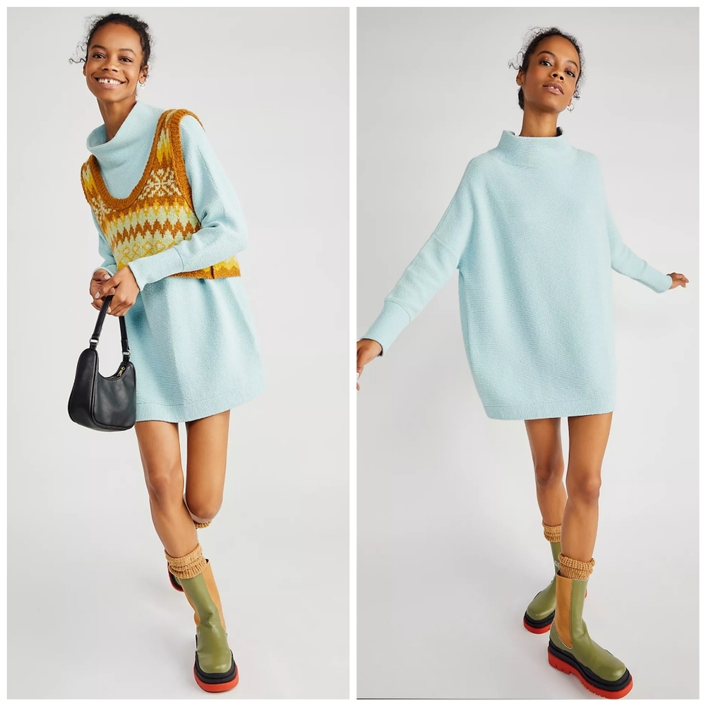 NEW Free People Ottoman Slouchy Tunic Blue